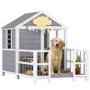 Wooden Dog House with Porch & Observation Windows