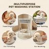 Elevated Foldable Dog Wash Station with Drain Hose, Gray