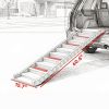Foldable Dog Car Ramp with Anti-Slip Steps, Gray