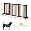 Freestanding Adjustable Wooden Pet Gate in Brown