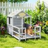 Wooden Dog House with Porch & Observation Windows
