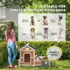 Wooden Dog House with Fenced Porch