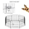 Octagon 8-Panel Foldable Dog Playpen in Black