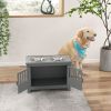 Dog Food Storage Cabinet with Bowls & Dog Feeding Station, G