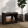 Elevated Feeding Station with Storage Cabinet, Espresso