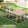 Large Outdoor Kennel with Rotating Bowls & Weatherproof Cano