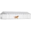 Expansive Outdoor Dog Run with Rotating Feeder & Weather Cov