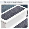 3-Step Wooden Pet Stairs with Non-Slip Carpet, White
