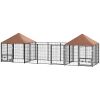 Large Outdoor Dog Kennel with Two Private Rooms