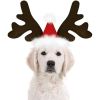 Reindeer Antlers Headband with Santa Hat, Brown