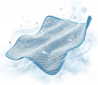 Ice Silk Cooling Mat for Small Dogs, Blue