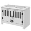 Raised Dog Food Storage Cabinet with Steel Bowls
