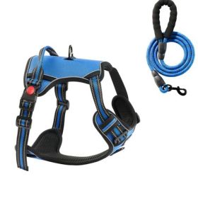 No-Pull Dog Harness with Leash, Blue