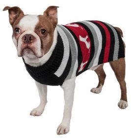 Striped Ribbed Turtleneck Dog Sweater