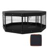 Foldable 8-Panel Dog Playpen with Cover & Mat