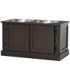 Elevated Dog Bowls with Storage Cabinet, Coffee