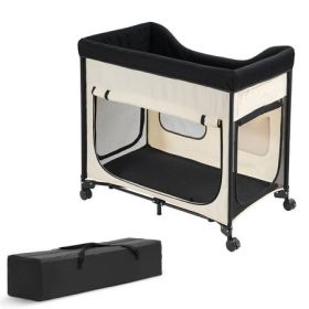 Dual-Level Bunk Lounge Bed for Dogs, Beige