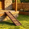 Foldable 10-Step Dog Car Stairs, Brown