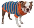 Cable Knit Striped Polo Sweater