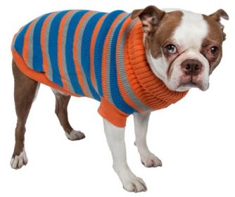 Cable Knit Striped Polo Sweater