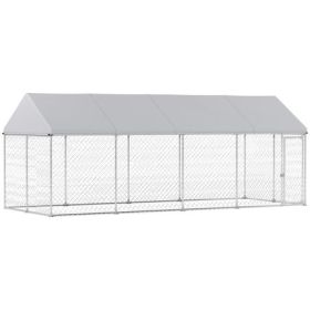 Heavy-Duty Outdoor Dog Kennel, Silver