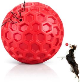 Red Squeaky Chew Ball for Power Chewers