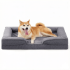 Orthopedic Bolster Dog Bed in Grey, 38"