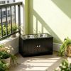 Black Elevated Feeding Station with Storage Cabinet