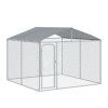 Large Roofed Outdoor Kennel with Locking Door