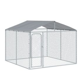 Large Roofed Outdoor Kennel with Locking Door