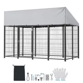 Heavy-Duty Outdoor Dog Kennel with Weatherproof Roof