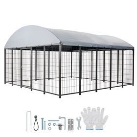Outdoor Dog Kennel, 9.8 x 9.8 x 5.4 ft Large Dog Kennel with
