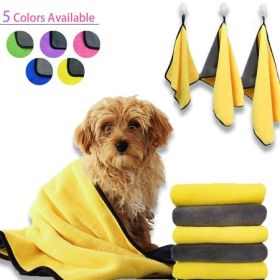 Coral Fleece Bath Towel, Yellow
