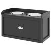 Elevated Feeding Station with Storage Drawer, Black