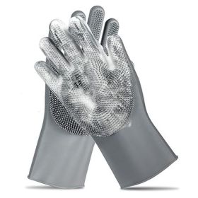 Five-Finger Grooming Gloves in Grey