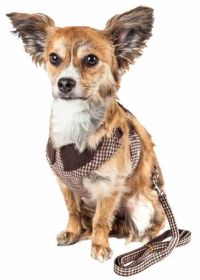 Houndsome Reversible Plaid Harness & Leash Set