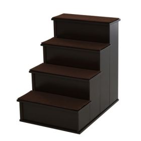 Cushioned Pet Stairs for Small Dogs, Brown