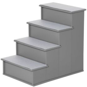 Cushioned Pet Stairs for Couch & Bed, Grey