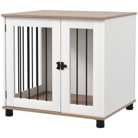 Walnut Side Table Crate – Lockable Door Security