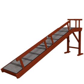 Wooden Dog Ramp with Removable Guardrails – 73" Long