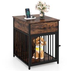 2-in-1 Dog Crate End Table – Charging Station