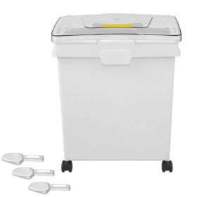 Rolling Airtight Pet Food Storage Bins, Set of 3