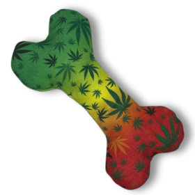 Rasta Bone Squeaky Fetch Toy - Green