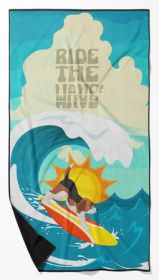 Beagle Surf Beach Towel, Oversized Plush