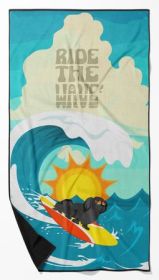 Pekingese Beach Towel in Black