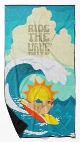 Pekingese Surf Beach Towel, Oversized Plush
