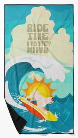 Boxer Surfer Dog Oversized Beach Towel