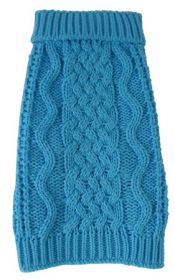 Swivel-Swirl Cable Knit Designer Dog Sweater
