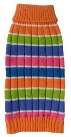 Rainbow Cable Knit Turtleneck Sweater