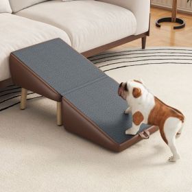 2-in-1 Foldable Wooden Pet Stairs, Ottoman Style